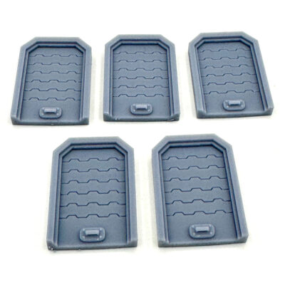 Resin 28mm Sci Fi Plated Doors Set of 5 Greebles Scenery Terrain Bits