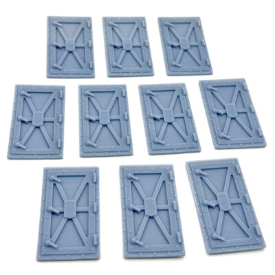 Resin 28mm Sci Fi Reinforced Vault Doors Set of 10 Greebles Scenery Terrain Bits