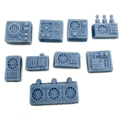 Resin 28mm Sci Fi Wall Ventilation Units Set of 9 Greebles Scenery Terrain Bits